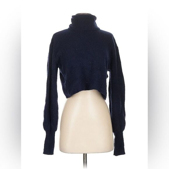 Reformation Women's Navy Turtleneck Sweater - Picture 2 of 5